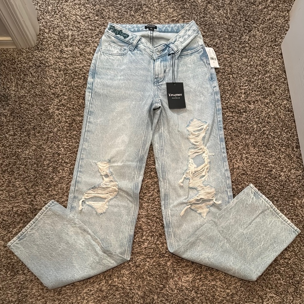 Puma Light Blue Distressed Women's Jeans